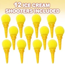 Ice Cream Cone Shooter Toy 12 pack Party Favor Novelty Foam Ball Launchers