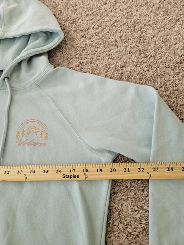 Volcom Hoodie Womens Medium (8) Light Blue Sweatshirt Skateboarding Street Comfy - Picture 3 of 9