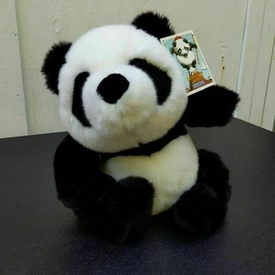 Vtg GUND x Lands End Panda Plush Stuffed Animal Long Wei Down Explorer Bears