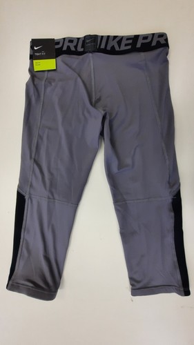 NIKE PRO Tight Fit, Dri Fit, Boys Training Pants, Gray & Black, Size S, NEW!! - Picture 2 of 6