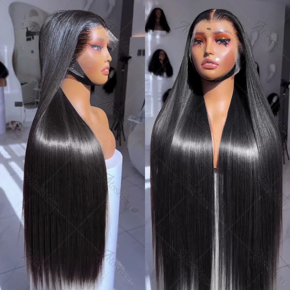 Bone Straight Transparent Lace Front Wig Brazilian Human  display picture 1