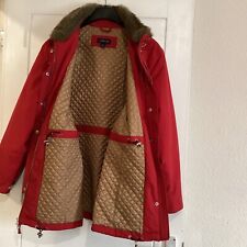 Ladies Quilted Red Jacket Size Large - 14/16,weatherproof Minimal Use Dog,beach