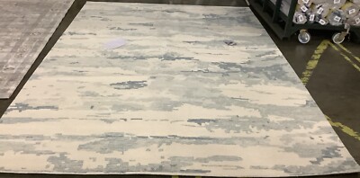 IVORY / BLUE 9'-0'' x 12'-0'' Broken Thread Rug Reduced Price 1172674325 ABT465A-9