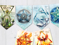 Pagan Wiccan Elements Bunting Decoration - Earth, Air, Water &