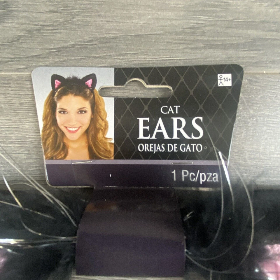 Orejas de Gato Rosa y Negro Disfraz Diadema Halloween Vestir Juegos con disfraces Amscan Foto 2 de 4