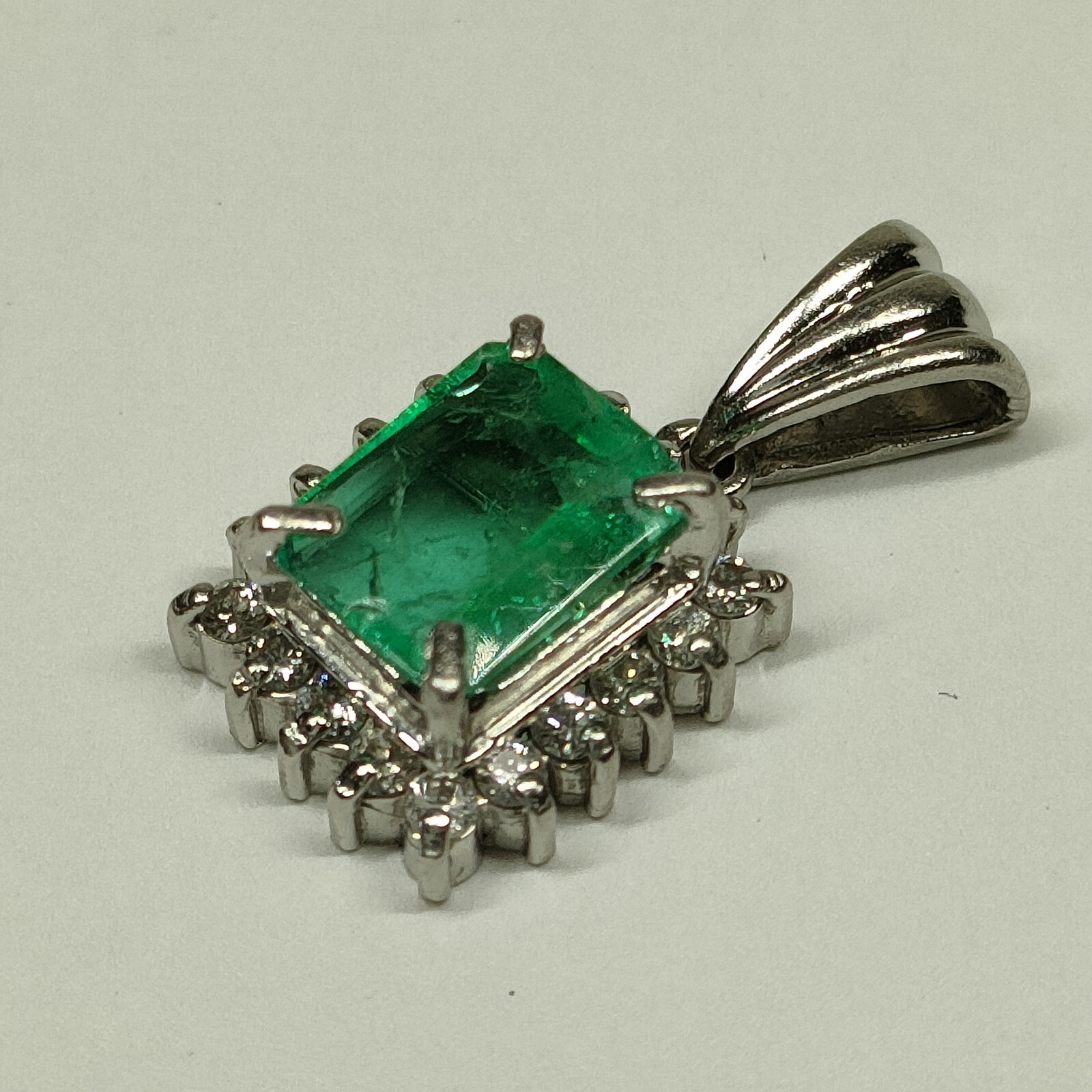 Jewelry Pendant Head Emerald 0.57ct Platinum 3714389 eBay