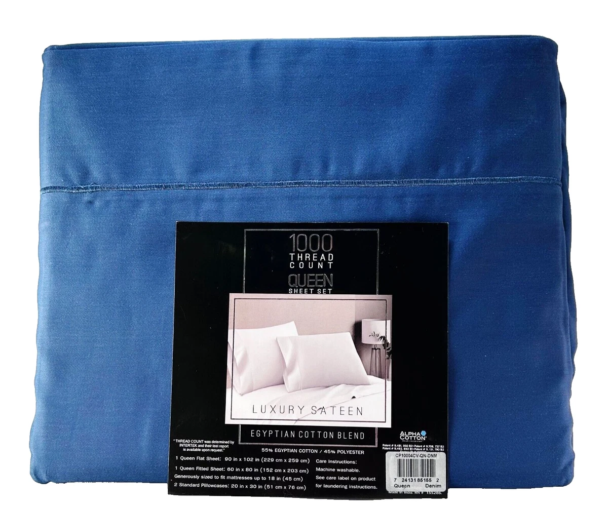 Parure De Lit 1000 Fils Coton égyptien – Queen – Rayure Sauge – 4 Pièces