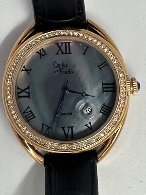 Sophie and Freda black and gold watch NEW Sophie and Freda SF3006 Women Montreal Diamond Date  main image 3
