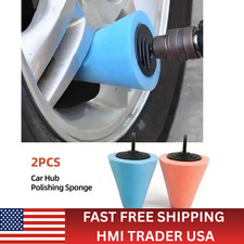 2pcs Car Hub Polishing Sponge Cones Wheel Grinding Head Waxing Tool - NEW