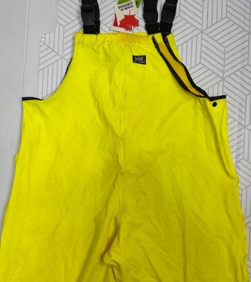 NWT Helly Hansen Canada Impertech size L Bib Work Neon Lime Waterproof Stain