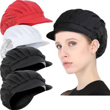 4 or 8 Pack Chef Hat Kitchen Cooking Chef Cap Adjustable Food Service Hair Nets