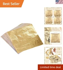 100 Pcs 5.5" Imitation Gold Foil Sheets for Arts and Home Decoration