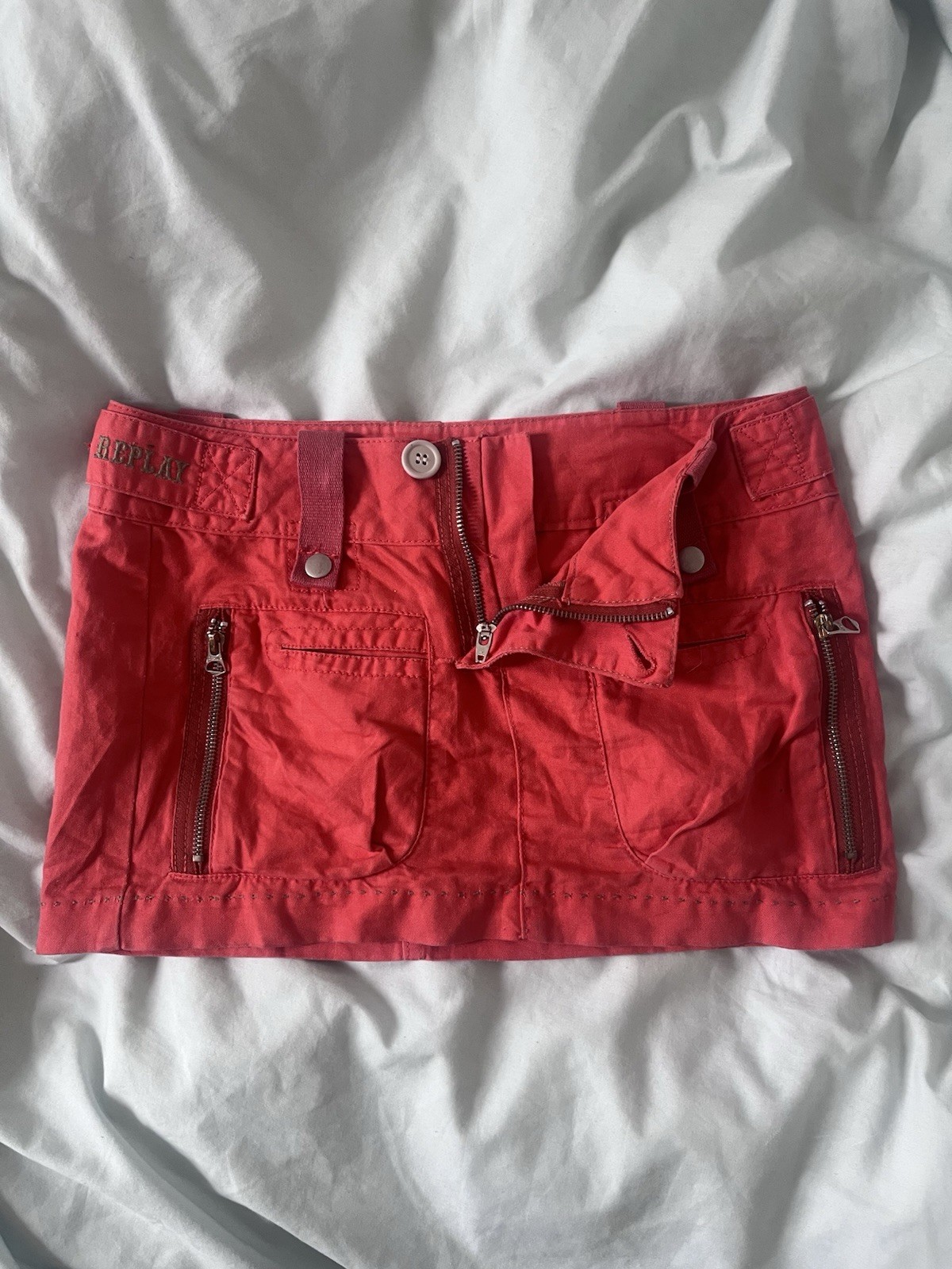 Vintage YK2 Reply Low Rise Mini Skirt Utility Style W26