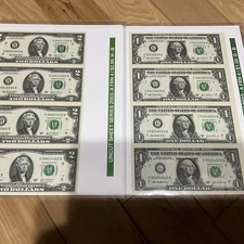 4-NOTE UNCUT SHEETS 2003 **A** $1 & $2 ATLANTA FEDERAL RESERVE NOTES UNC.