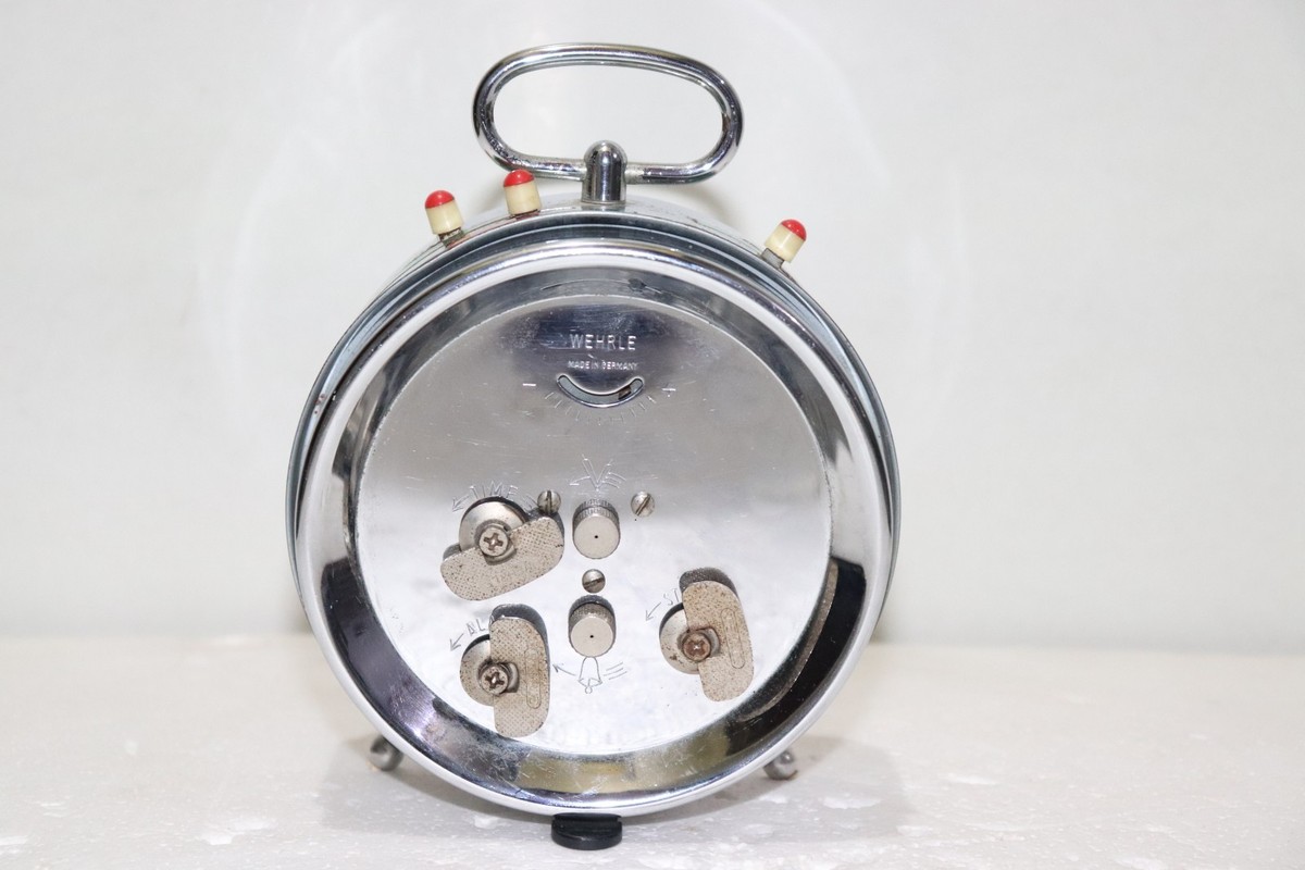 WEHRLE Three In One Jewelled Mechanical Alarm Clock Made In