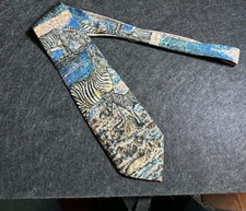 LOST KINGDOM- AFRICAN ZEBRAS -POLYESTER MENS NECKTIE- MADE IN USA