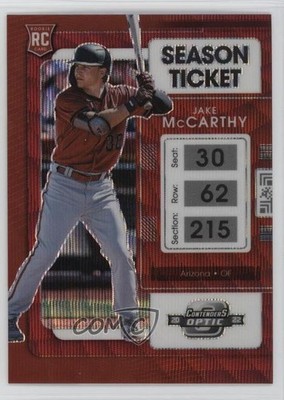 2022 Chronicles Contenders Optic Ruby Wave Prizm Jake McCarthy Rookie RC im0