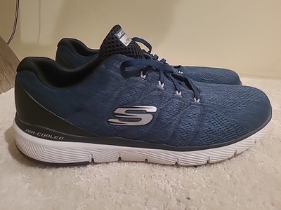 Skechers Men s Sz 13 WIDE FIT  Blu/Gry Memory Foam Sneakers Lite Weight