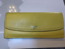 Coach Yellow Continental Slim Wallet for Women with Snap Closure