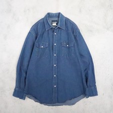 Vintage Wrangler Western Denim Pearl Snap Shirt Size Large