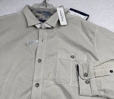 Tommy Bahama Coastline Cord Button Up Shirt Corduroy Beige LS NWT 2XLT/2TGL