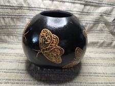 Etched Gourd with butterflies signed by phyllis