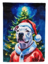 White Pit Bull Terrier Christmas Flag Garden Size DAC8500GF