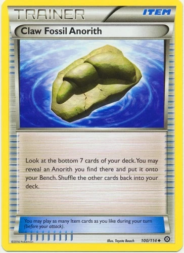 Claw Fossil Anorith 100/114 Uncommon - Pokemon XY Steam Siege Card
