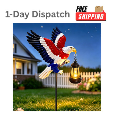 YJFWAL Solar Eagle Garden Stake Light 29.9in Patriotic
