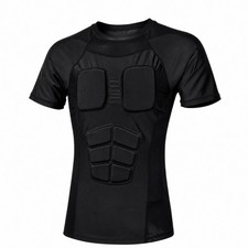 Produktbild - Protektorenshirt mit Polsterung Gepolstert Kompressionsshirt mit Polsterung