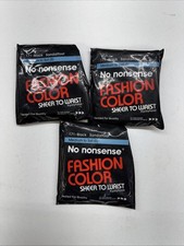 No Nonsense FASHION COLOR Sheer to Waist Pantyhose BLACK  B Sandle 3 PAIRS
