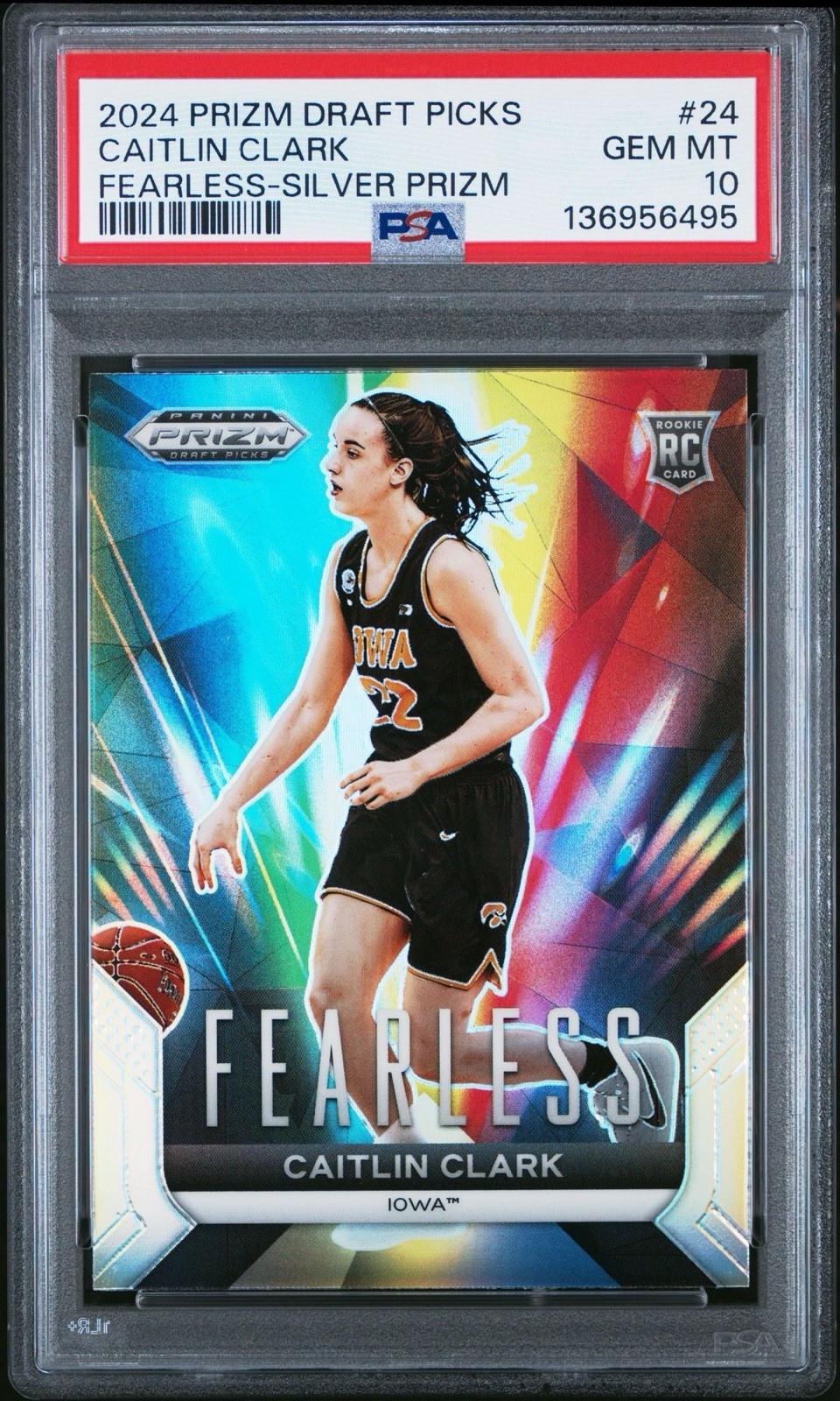 CAITLIN CLARK 2024 PANINI FEARLESS 24 SILVER PRIZM 📈 PSA 10 💎 GEM MINT 🔥