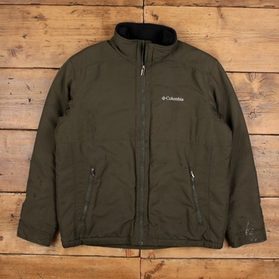 Columbia Jacke L Herren 00s grün Nylon oliv Full Zip gefüttert Wandern Performance
