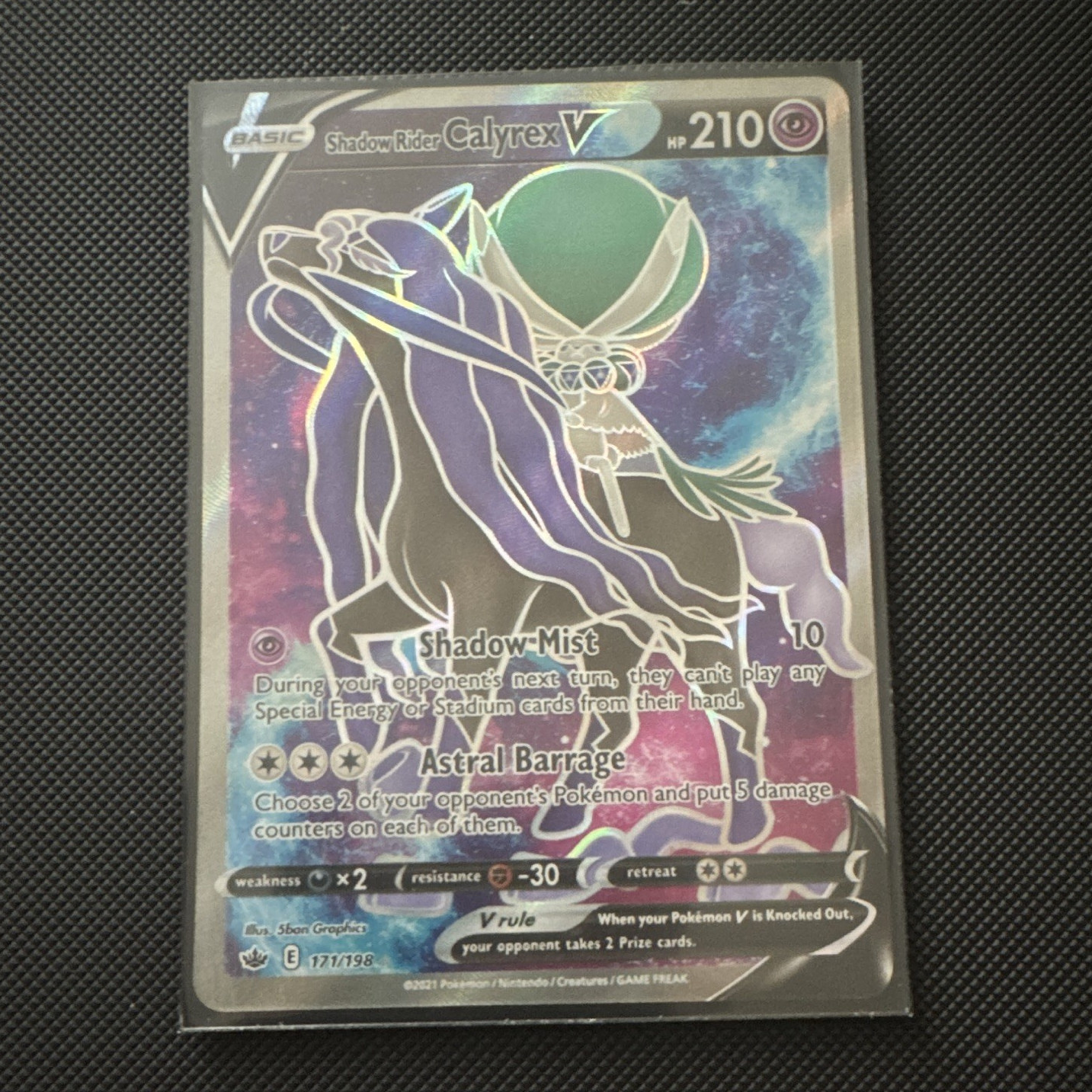 Pokemon Shadow Rider Calyrex V Full Art Holo Ultra Rare 171/198 Chilling Reign