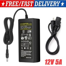 12V 5A 5 AMP 60W DC Power Supply Adapter Transformer LED Strip CCTV PC 5050 USA