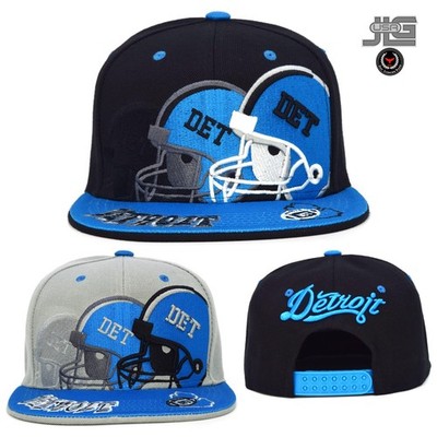 Detroit New City Triple Logo DET Adjustable Embroidery Football Snapback Hat Cap