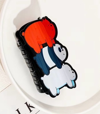 New 4  WE BARE BEARS Claw Clip PANDA Hair Clips ICE BEAR Barrette GRIZZLY
