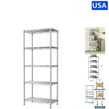 5-Tier Heavy Duty Metal Shelving Unit for Kitchen, Garage & Bathroom Storage