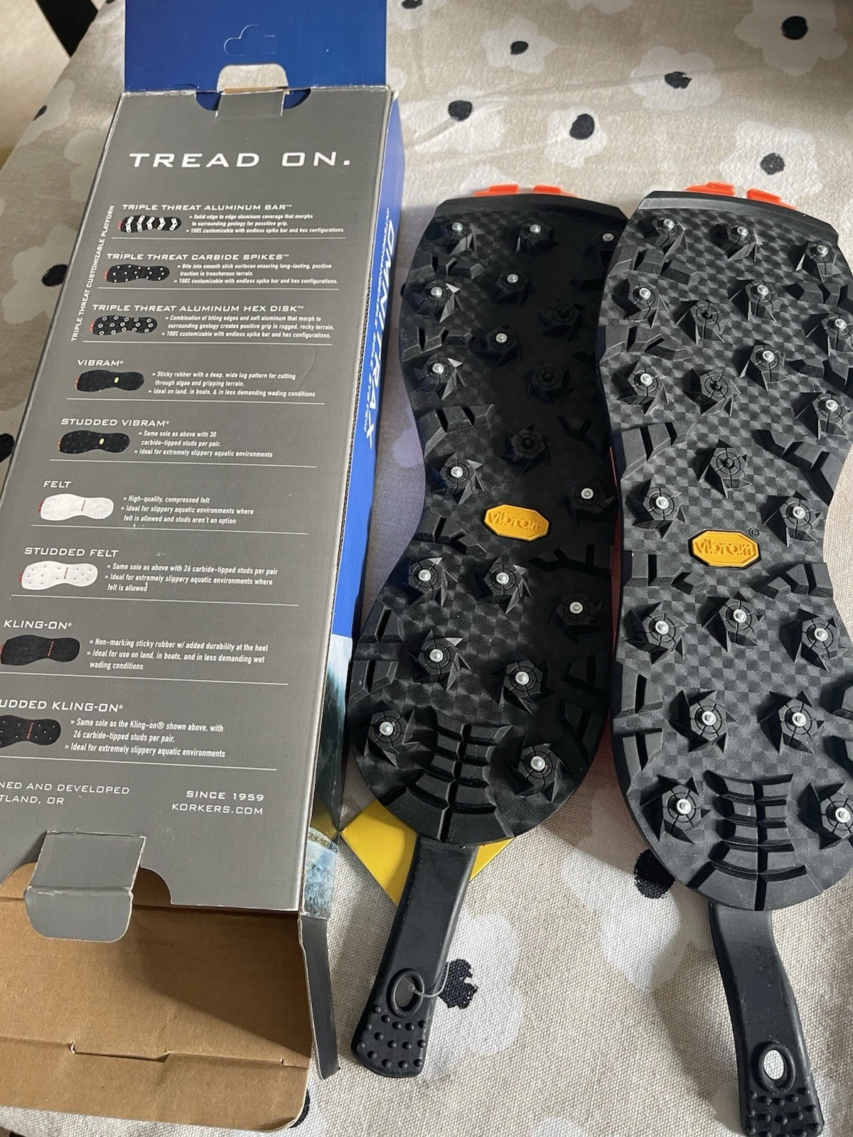 Korkers Vibram Studded Sole Size 12
Opens in a new window or tab
