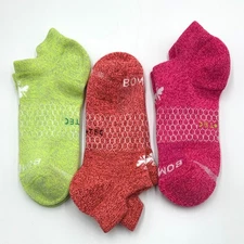 3 Pairs BOMBAS Women's Ankle Socks Performance Running Size L Hex Tec 3 Colors