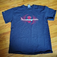 Boeing 777X T-Shirt Men  s Large Graphic Tee Airplane Aviation Jet