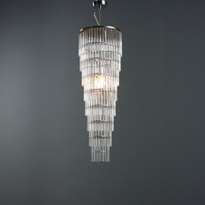 Lampada a Sospensione Vintage Cilindri in Vetro Italia Design Anni 90 Originale