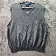 Polo Ralph Lauren Men  s XXL Gray 100 Pima Cotton Sweater Vest Pullover Classic