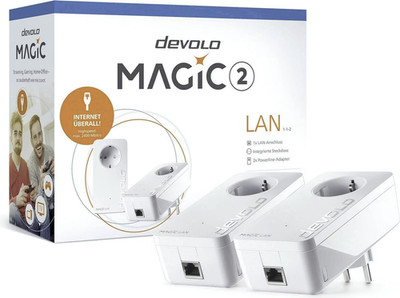 devolo Magic 2 LAN Powerline Starter Kit Powerline bis zu 2.400 Mbit/s, 1x Gigab