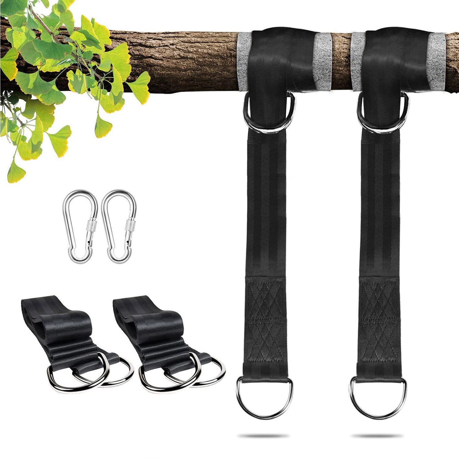 Tree Swing Hanging Kit in Black Polyester