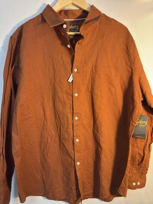 Johnny Bigg Linen Cotton Shirt 2XL Rust Button Up Casual Lightweight NWT