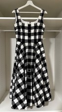 Dolce&Gabbana BLACK & WHITE gingham checkered printed cotton Dress IT 40