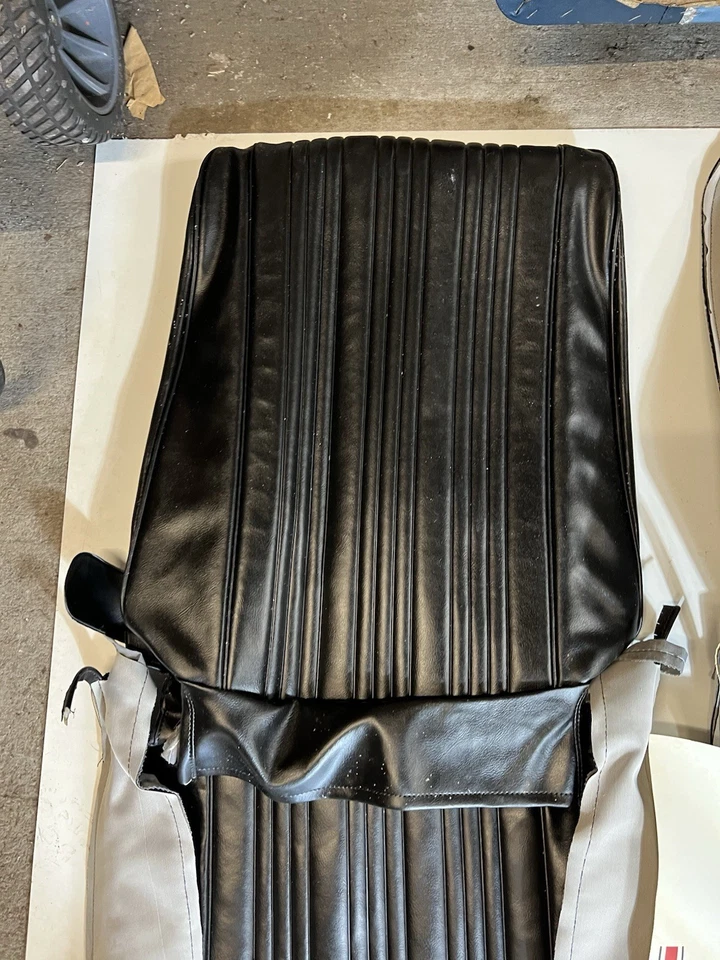 Pontiac GTO Lemans 1967 2 cubierta de asiento con canastilla delantera negra estándares OEM Foto 4 de 4
