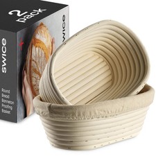 Bread Banneton Proofing Basket Set of 2 Oval 10x6 Inch Sourdough Rising Basket