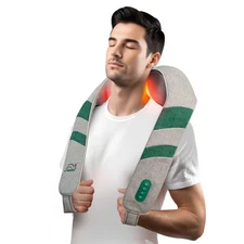 Snailax Shiatsu Neck Massager with Heat,  Skin-Friendly & Breathable Fabric Gift
